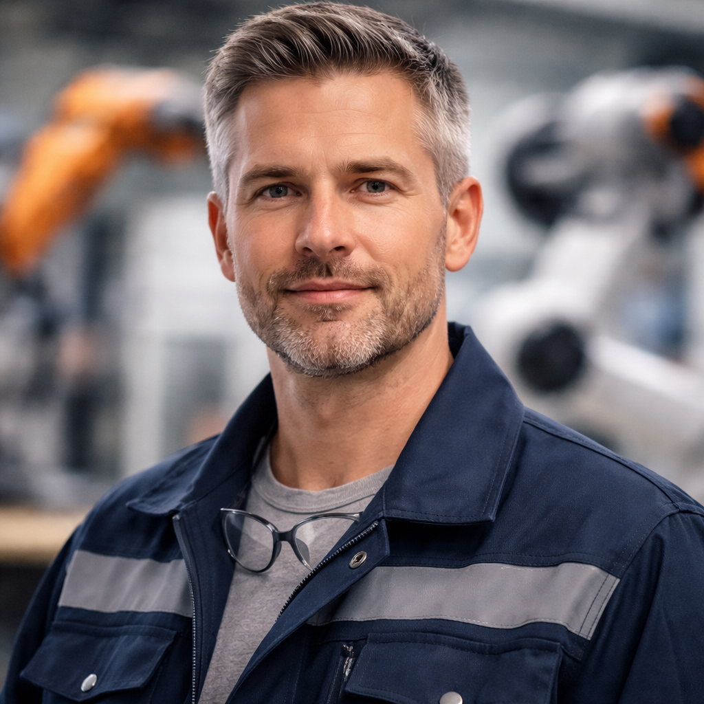 Marcelo, técnico responsável da Robolab Solutions em laboratório